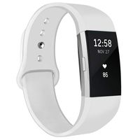 NAHAI Bands Compatible with Fitbit Charge 2, Soft Silicone Replacement Bands Adjustable Sport Wristbands Strap Accessories for Fitbit Charge 2, Women Men, Small, White