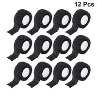 Healifty 12 Roll Medical Bandages Self Adherent Wrap Tape Stretch Athletic Strong Elastic First Aid Tape (Black)