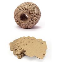 IETONE 100PCS Kraft Paper Gift Tags Bonbonniere Favor Christmas Tree Shape Gift wrap Tags with Free 100 Feet Natural Jute Twine (Brown Craft Gift Tag)
