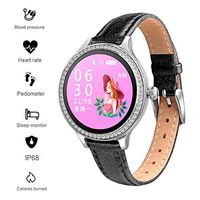 Bluetooth Smart Watch, TechCode Elegant Activity Health Tracker Smartwatch with Heart Rate Monitor Waterproof IP68 Exercise Pedometer Calorie Steps Count Wristband Bracelet for Android iOS (Black)