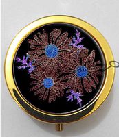 BlackKey Daisy Flowers 3-Compartment Decorative Pocket Gift Box Case Organizer for Pill, Color 2 -1552