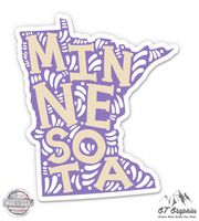 GT Graphics Minnesota Shape Cute Letters Native Local - 12" Vinyl Sticker Waterproof Decal