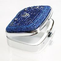 JewelryVolt Fashionable Pill Box hand craft Blue