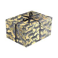 Zebras Rolled Wrapping Paper, 2 feet x 20 feet Premium Gift wrap with Zebras on Metallic Gold Background, Wrap & Revel®