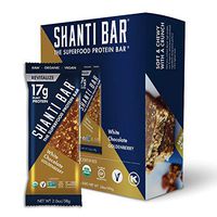 SHANTI BAR Vegan Sport Protein Bar | Plant Based, Paleo, Certified Organic, Gluten Free, Superfoods, Raw Snack | REVITALIZE White Chocolate Goldenberry, 12 Count, 2 oz Bars