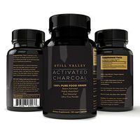 Activated Charcoal Supplement Vegan Capsules: Made from Organic Coconut Shells for Gas Relief, Bloating, Teeth Whitening - Steam Activated, Highly Absorbent, Fine Powder Food Grade Pills - 100 Tablets