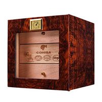 Humidors Cigar Cigar Box Cigar Storage Box Cedarwood Humidifier Can Accommodate 50 Cigars Equipped with an External Thermometer Gift (Color : Brown, Size : 242426cm)