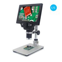 Teepao 7inch LCD Digital Microscope, 1X to 1200X Magnification 1080P 12 Megapixels No Reflection Microscope 8 Adjustable LED Light Video Camera Laboratory Apparatus