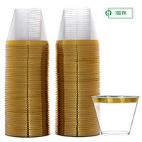 Party Bargains Crystal Clear Plastic Tumbler | 9 Oz. Heavy-duty Tumblers Disposable Cups | Excellent for Birthdays, Buffets, Luncheon, Parties & More | 100 Count