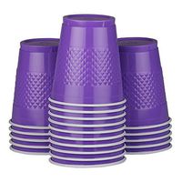 JAM PAPER Plastic Party Cups - 12 oz - Purple - 20 Glasses/Pack