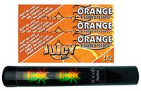 Herb Airtight Tube Pocket Protector with Juicy Jay's Orange 1.25 Flavored Hemp Rolling Papers 3 Count DC Crafts Nation- Rasta Skull