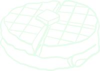 hBARSCI Waffles Vinyl Decal - 5 Inches - for Cars, Trucks, Windows, Laptops, Tablets, Outdoor-Grade 6mil Thick Vinyl - Glow in The Dark