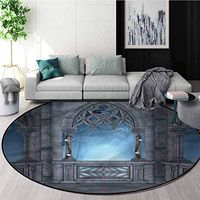 RUGSMAT Fairytale Round Rug,Fantastic Castle Design Study Super Soft Carpet Diameter-39