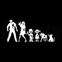 Zombie Family Vinyl Decal Sticker | Cars Trucks Vans Walls Laptops Cups | White | 8.5 X 4 inches | KCD1342