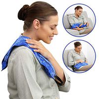 Hot Pockets All Purpose Microwavable Rice Heating Pad for Neck and Shoulders Pain Relief - 3 Pockets Hot and Cold Pack of Rice Bags for Heat Therapy with Washable Cover - American Brand (Blue Flowers)