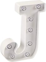 Darice White Metal Marquee Letter - J - 9.87" Tall, White Finish