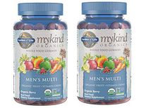 MyKind Organics Men's Multi Whole Food, Organic Vitamin Chews in Delicious Organic Berry (120 Vegan Gummy Drops) Pack of 2