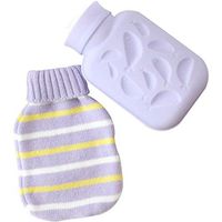 TINTON LIFE Leakproof Cute Silicone 1L Hot Or Cold Water Bottle Bag with Knit Cover (Purple)