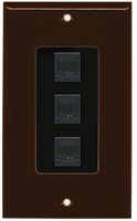 RiteAV Decorative 1 Gang 3 Port Cat5e Wall Plate - Brown/Black