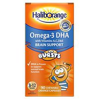 Seven Seas Haliborange Kids Omega-3 with Vitamins 90 Orange Chewable Fruit Burst Capsules