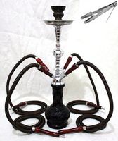 4 hose 20" Black Hookah shisha nargila narguile nargile glass water huka hoses