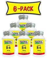 Nat-rul Health B-6 100mg 100 Tablets (6 Pack)