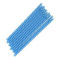 Vinjeely 10pcs Straight Drinking Straws Set Colorful Reusable PP Hard Plastic Stripe Drinking Straws for Party Wedding Decoration 9.06 Inches (Blue)
