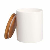 Food Storage Jar, 35.47 FL OZ (1050 ML), 77L Ceramic Food Storage Jar with Airtight Seal Bamboo Lid - Modern Design White Ceramic Food Storage Canister for Serving Tea, Coffee, Spice and More