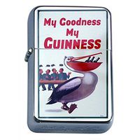 Silver Flip Top Oil Lighter Vintage Poster D-023 My Goodness My Guinness Beer Pelican Retro Vintage