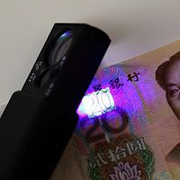 Grandey 1pcs 30X 60X LED Mini Pocket Magnifying Lupa Hand Magnifier Portable Jeweler Microscope Currency UV Detector Len Newest