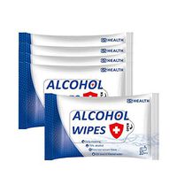 Alcohol Wipes for Adult,Portable Alcohol Hand Wipes Individually Wrapped, Disinfectant Large Wet Wipes(7.1"x5.9") Use for All-Purpose Cleaning Care(5 Packs,10 Wipes/Pack)