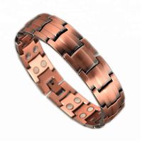 Copper Magnetic Therapy Jewelry Bracelet Pain Relief for Arthritis and Carpal Tunnel for Men Bio Energy Double Row Magnet solid Copper Male Bracelets Jewelry