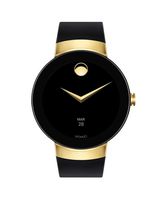 Movado Connect Digital Smart Module Yellow Gold Smartwatch, Gold/Black Strap (Model 3660014)