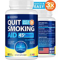 Quit Smoking Aid - Lung Cleanse & Detox Pills - Made in USA - Helps to Clear Lungs & Stop Smoking - Infused with Mullein & L-Tryptophan for Lung Detox & Stress Relief - COPD & Asthma Relief