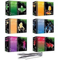 Hookah Flavors Fantasia Herbal Shisha 300g with VeeBoost Charcoal Tongs, 6 Nicotine Free 50g Flavors and 1 Coal Tongs Accessories Set