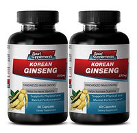 Korean Ginseng Extract Capsule Gold - Korean Ginseng 350mg - Boost Sexual Performance and Sexual Activity in Men with Pure Herbal Supplement Korean Ginseng (2 Bottles 120 Capsules)