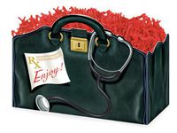 Pack of 6, Large Doctor'S Bag Basket Boxes 10.25 X 6 X 7.5" As Great Table Centerpieces For Parties