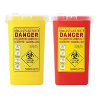 CUTICATE 2pcs 1L Sharps Container Bin Needles Biohazard Tattoo Waste Disposal
