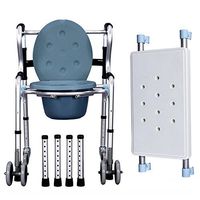 XIHAA Folding Commode Chairxihaa Old People Pregnant Women Toilet Stool Adjustable Height With Sitting Board Bath Chair (Four Rounds)