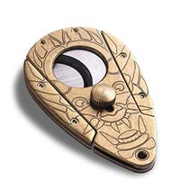 OLT- Smoking set Portable Cigar Cutter Stainless Steel Double Blade Guillotine Scissors for Most Size of Cigars, Totem Style (Color : Gold)