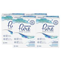 Tampax Pure & Clean Tampons with Plastic Applicator, Regular Absorbency, Unscented, 16 Count- Pack of 4 (64 Count Total)