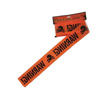 SEXYTOP Halloween Party Warning Signs Plastic Tape Orange Barrier Caution Tape Danger Tapefor Haunted House Window Prop