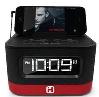 iHome Space Saver FM Stereo Alarm Clock Radio with USB Charging (iHM50R)