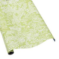 Caspari Pagoda Toile Reversible Gift Wrap Roll in Green & White - Three 30 in x 5 ft Rolls