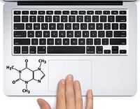 Caffeine Molecule Science Chemistry Printed Trackpad Clear Vinyl Decal Sticker Compatible with Apple MacBook Pro Air 11" 12" 13" 15" All Years Laptop Keyboard (New 13" MacBook Pro)