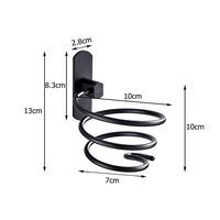 Hair Dryer Bracket High Quality Innovative Wall-Mounted Hair Dryer Stainless Steel Bathroom Shelf Storage Hair Dryer Hair Dryer Bracket (Color : Black)