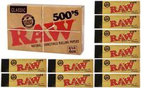 Raw Rolling Papers and Tips Classic Bundle - 500 Raw 1 1/4 (79mm) Classic Papers and 500 Raw Tips