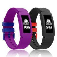 Intoval Silicone Bands for Fitbit ace 2,Replacement Bands for Fitbit ace 2 Bands for Kids Boys Girls Soft Sport Band for Fitbit Ace 2 Activity Tracker for Kids. (Grape+Black1)