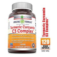 Amazing Formulas Turmeric Curcumin C3 Complex 500 Mg 120 Veggie Capsules - Enhanced with BioPerine, antioxidant & Anti-inflammatory Support and Supports Heart, Joint, Brain & Circulatory System