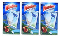 Windex Outdoor All-in One Glass Cleaning Tool Starter Kit (Packf of 3) Made in USA